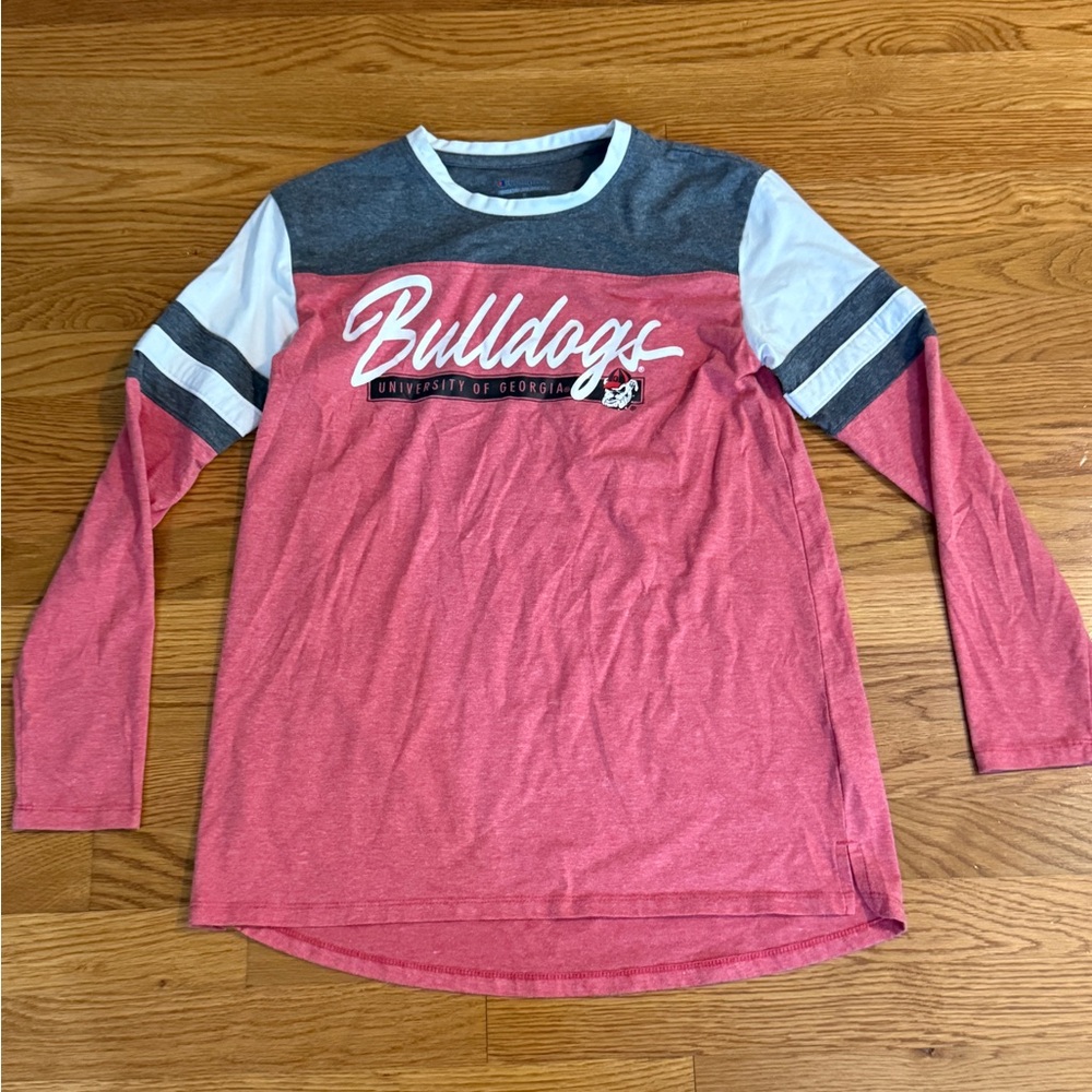 Champion Red and Gray Long Sleeve Tee